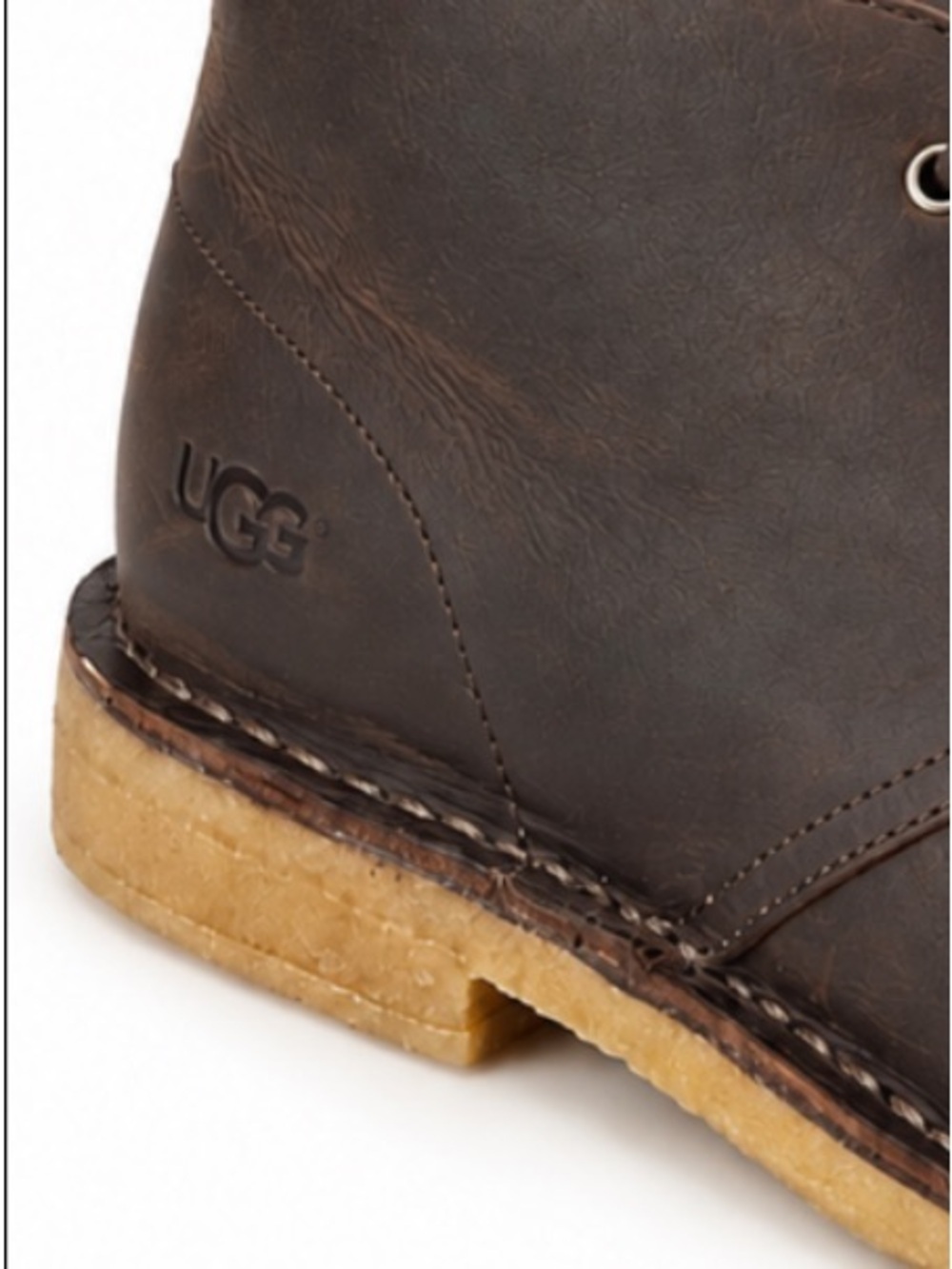 UGG Men’s Leighton Waterproof Leather Chukka Boots Grizzly Brown SZ 13 EUC - Picture 5 of 9